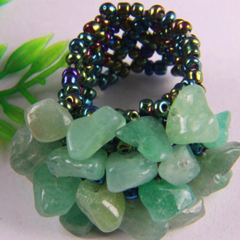 Amazonite Elastic Ring - Picture 2 of 3
